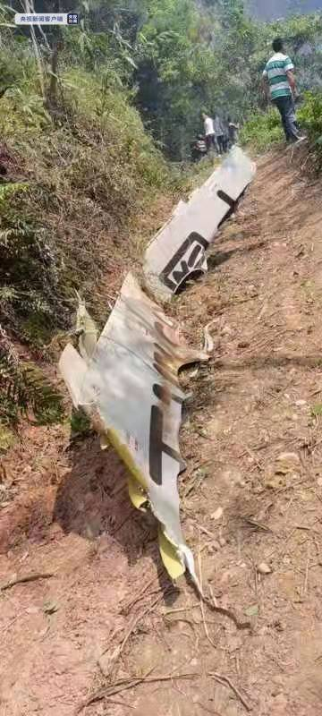 空难现场图：东航一架波音737飞机坠毁 民航局已启动应急机制